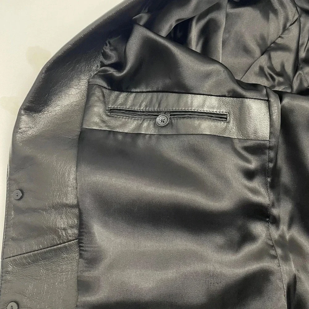 Sportcoat Blazer Western Scully Mens 44 Soft Lambskin Leather Jacket Yokes Black